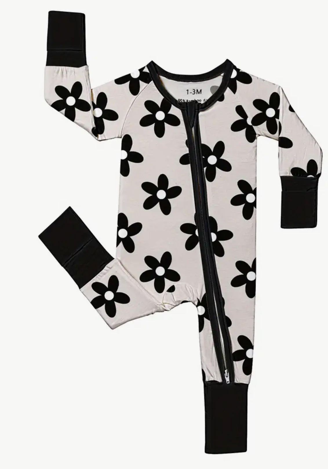 Black floral onesie