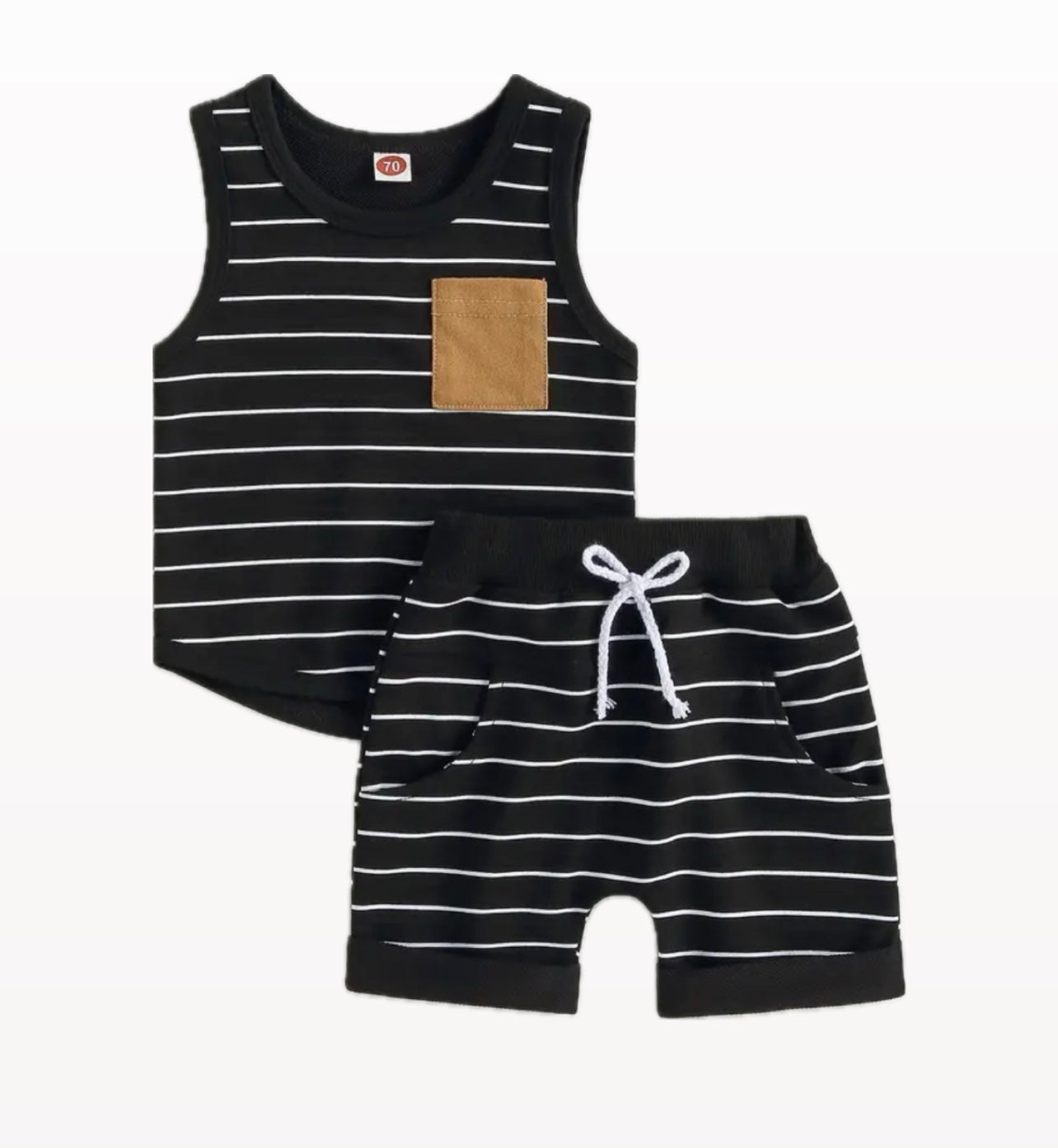 Black striped tank set
