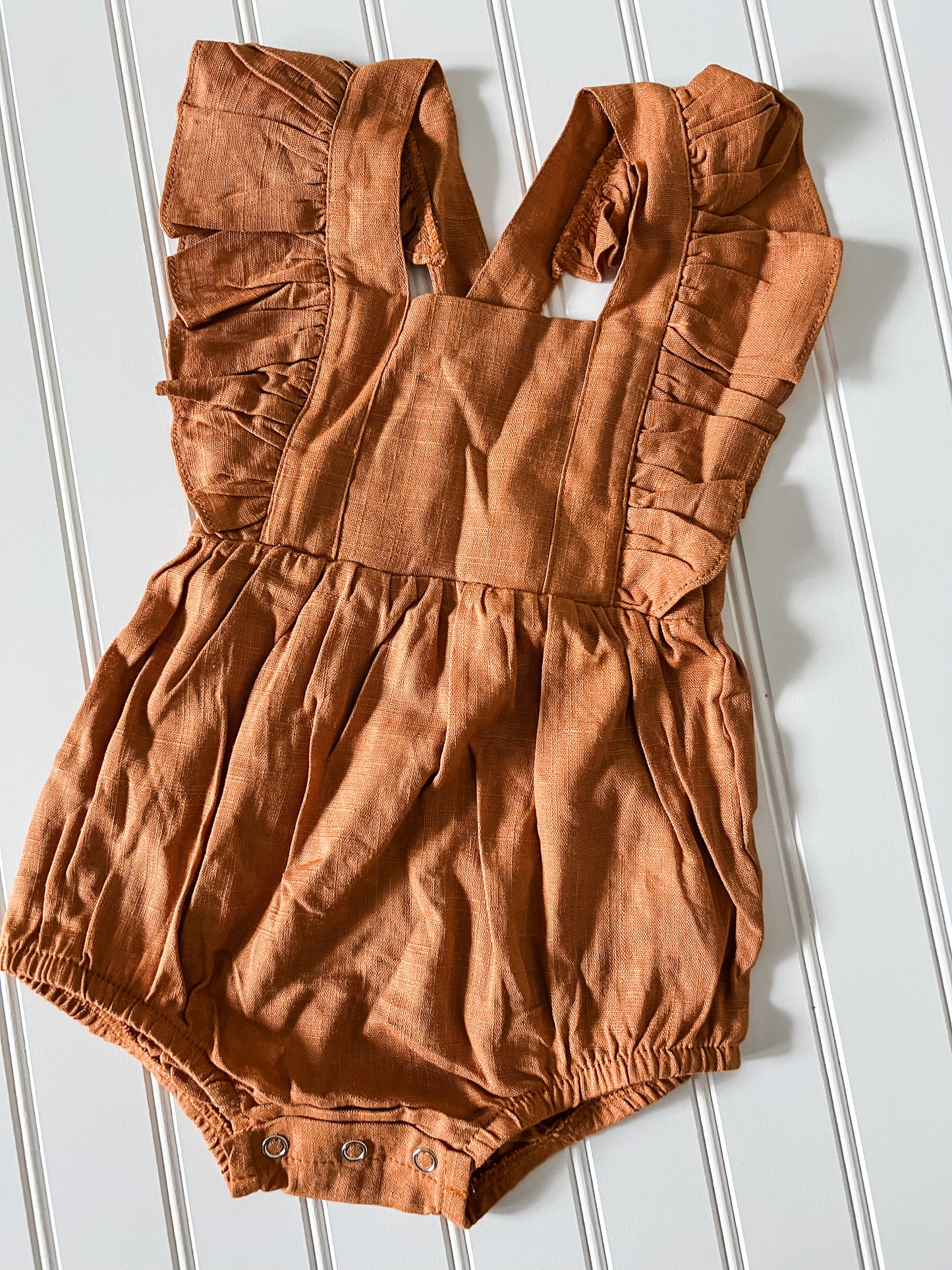 Rust Ruffle Romper