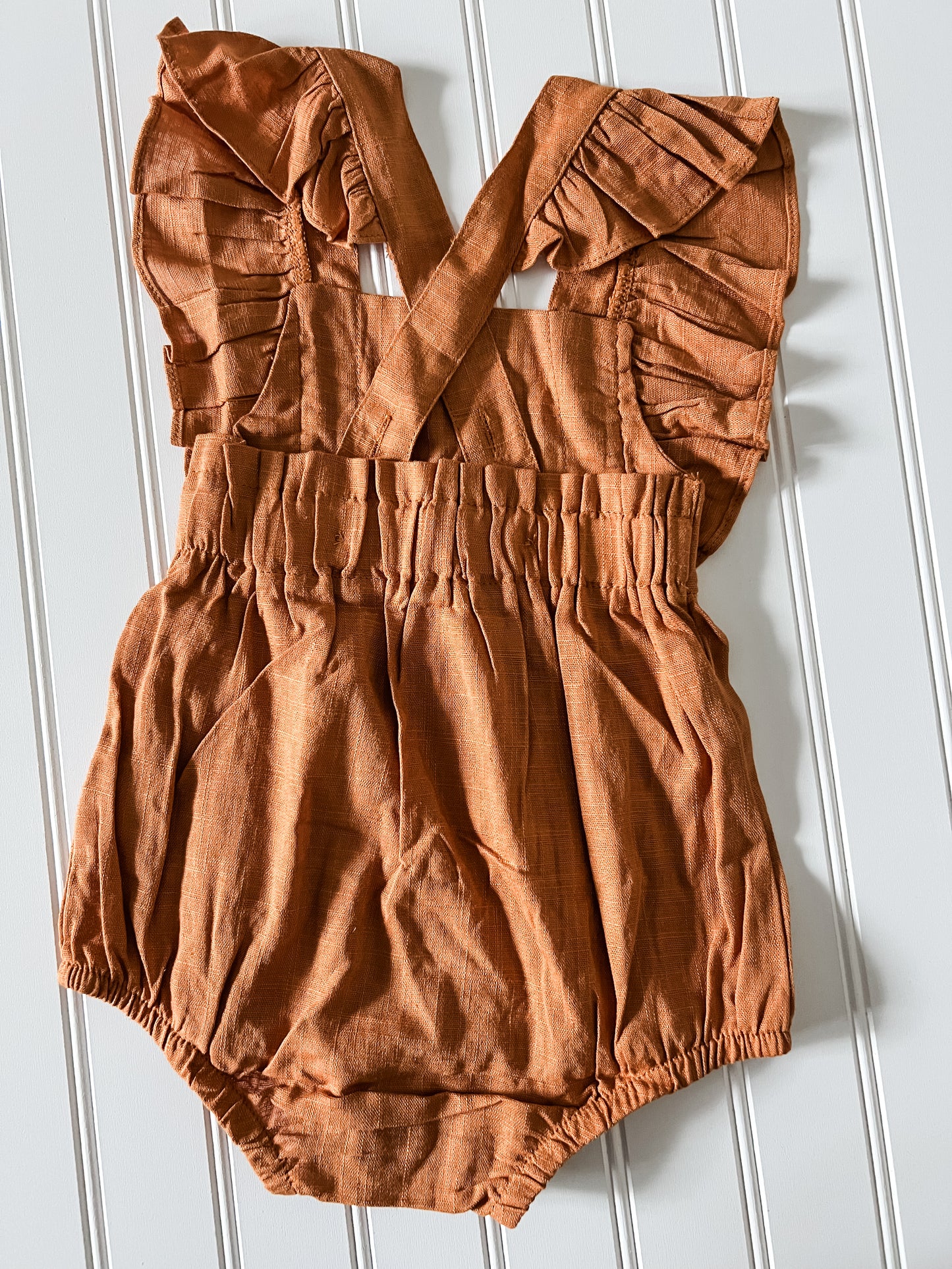 Rust Ruffle Romper