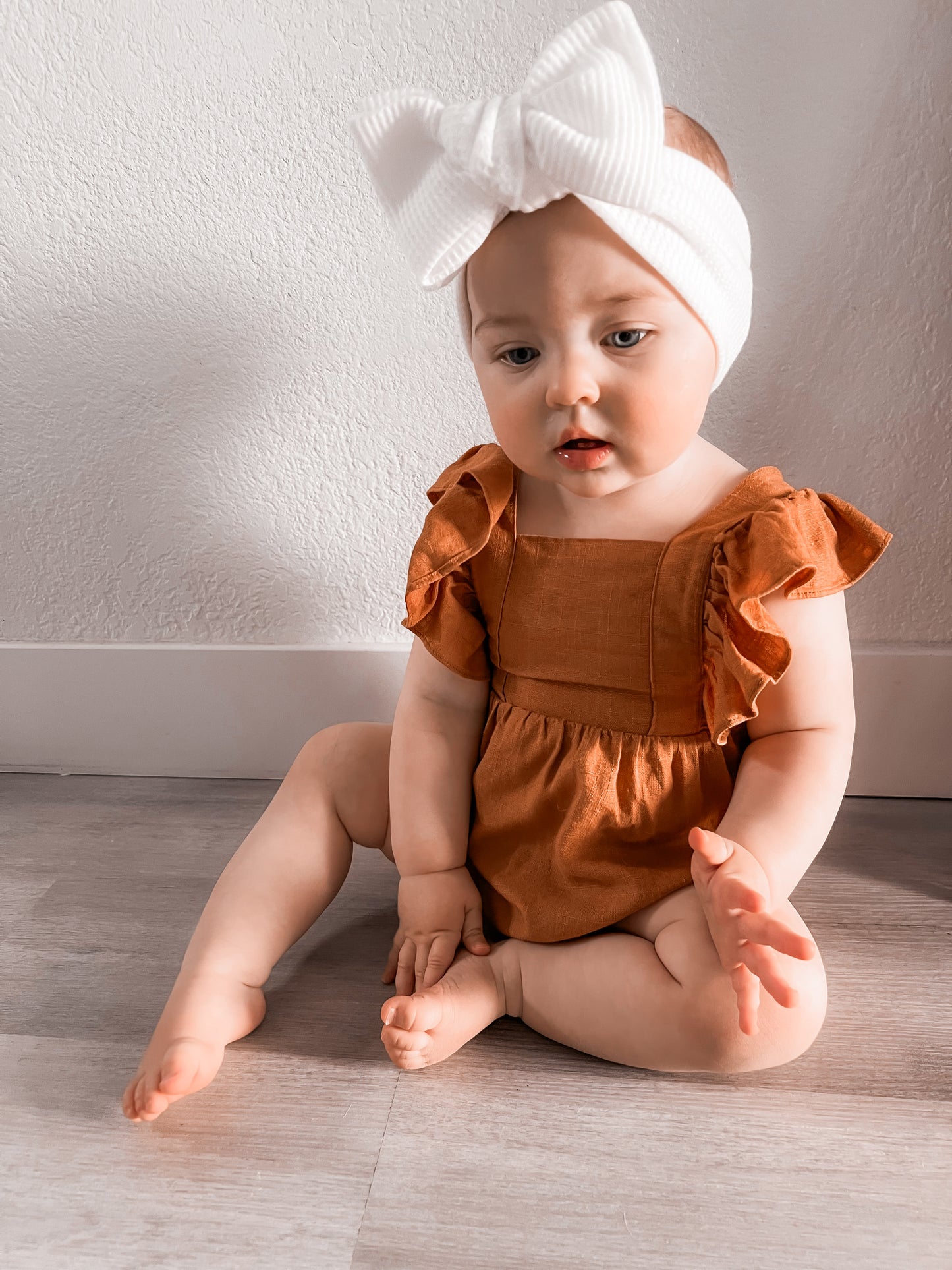 Rust Ruffle Romper