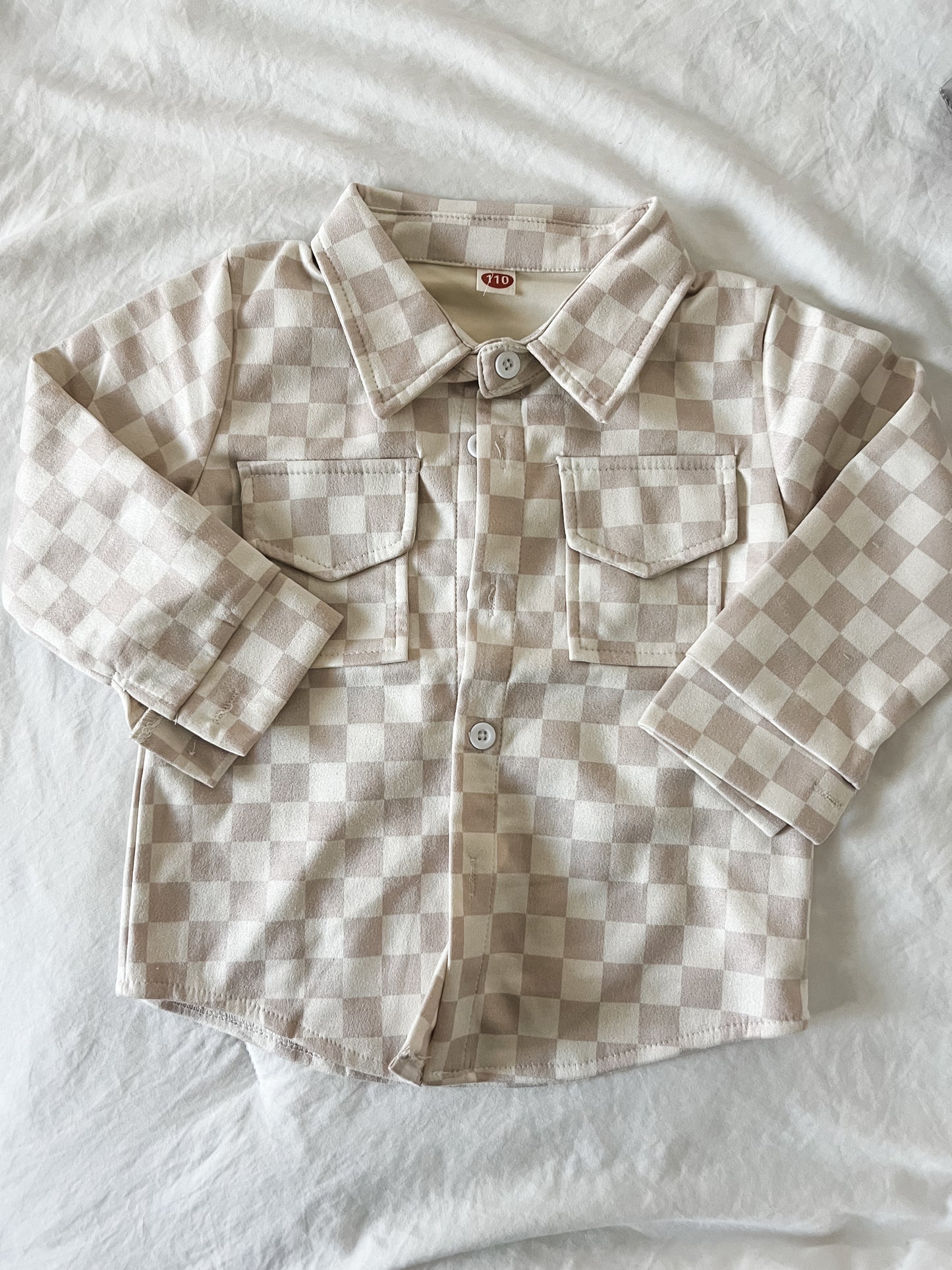 Beige checkered flannel