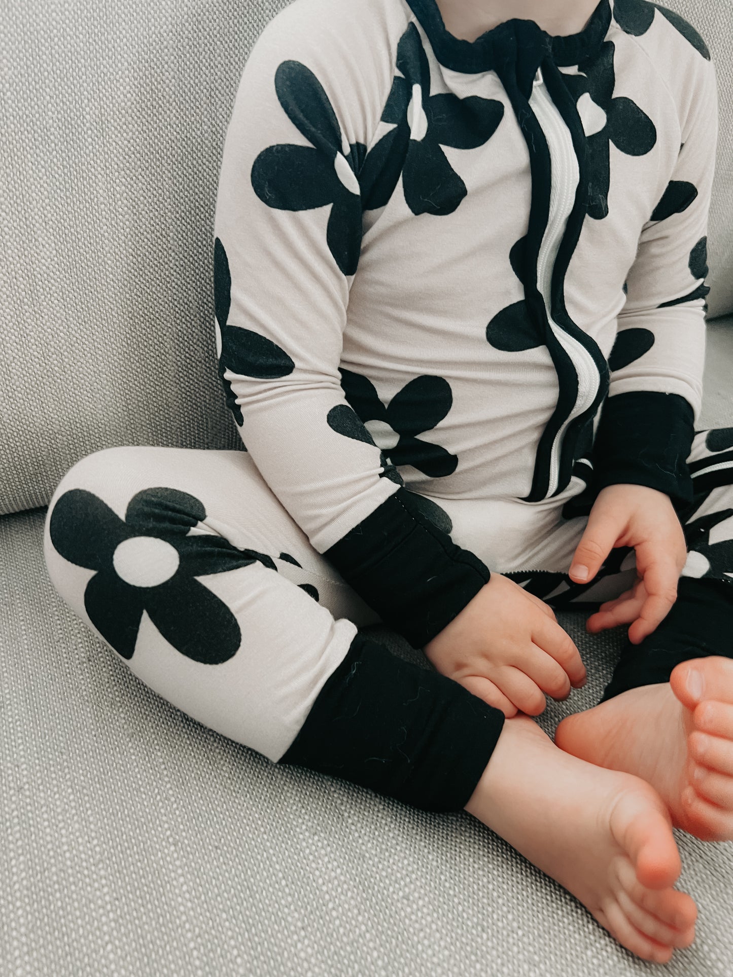 Black floral onesie