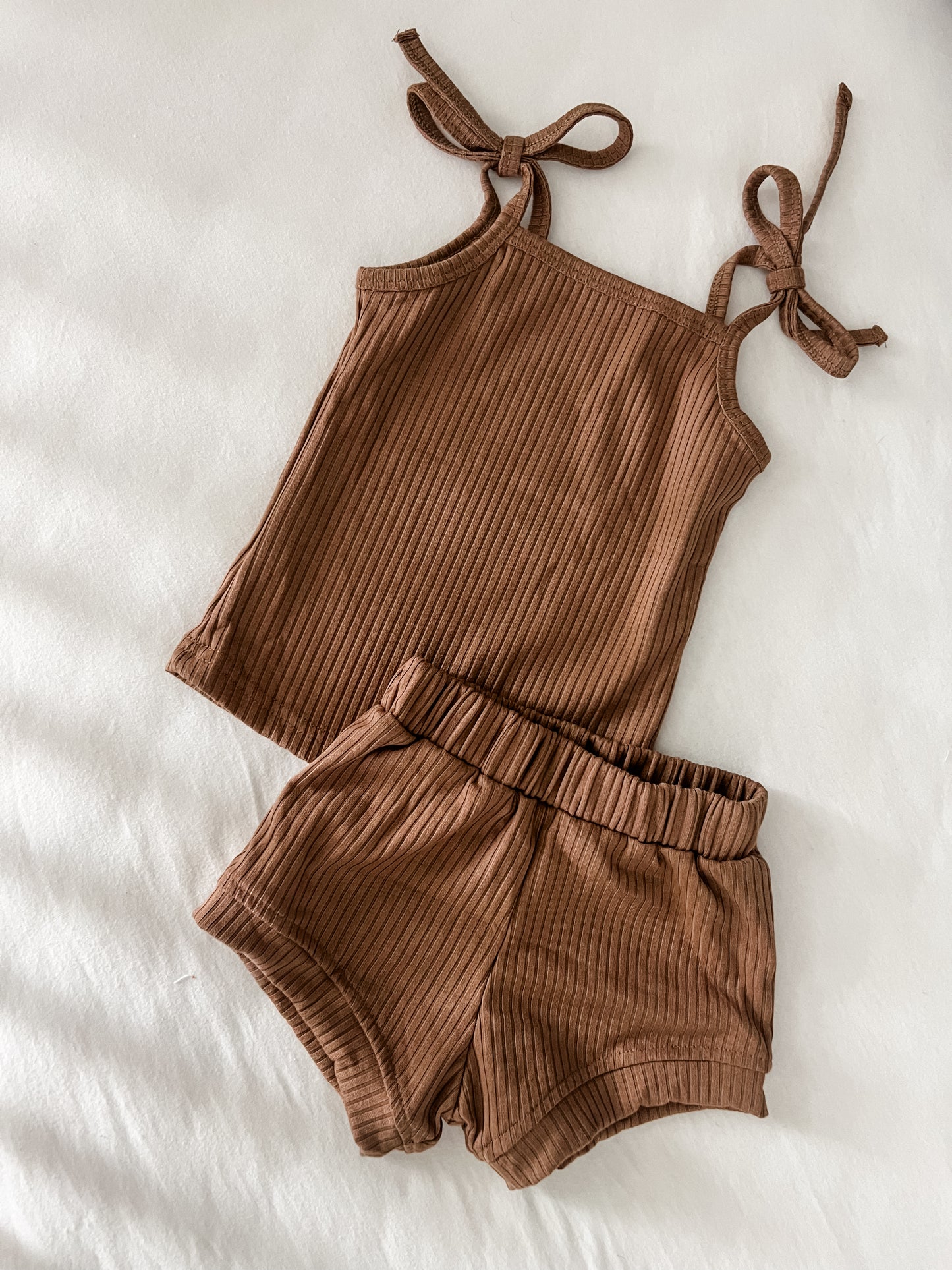 Mocha ribbed set