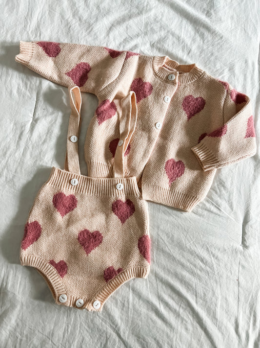 Hearts cardigan set