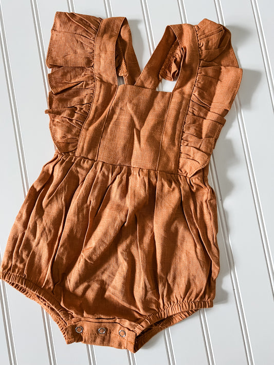 Rust Ruffle Romper
