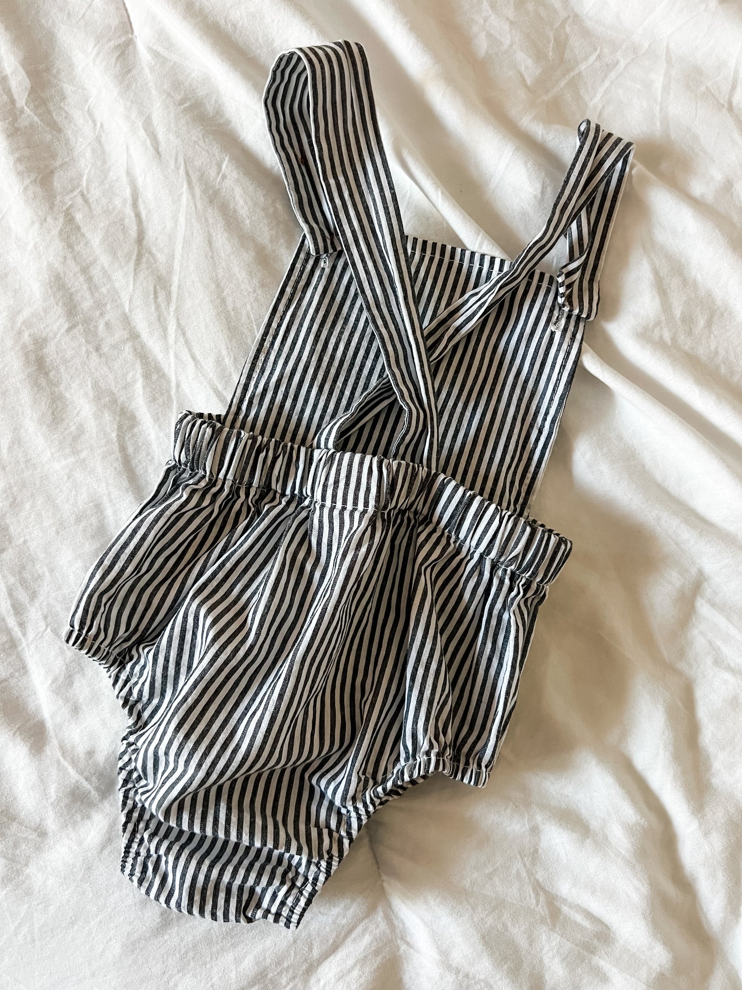 Navy Striped overalls